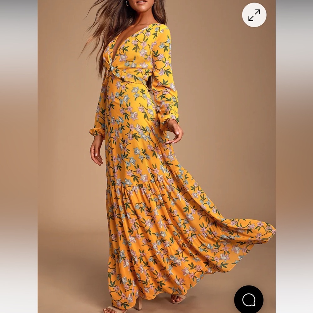 Lulu's Yellow Pleated Sundress with Bishop Sleeves